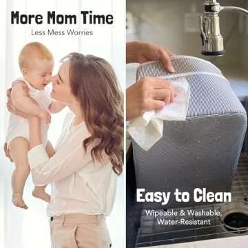 Lily Miles Baby Diaper Caddy Organizer, Baby Shower Basket for Newborn Boys or Girls, Nursery Must Haves for New Mom, Registry Favorites, Large Storage Tote for Changing Table or Car, Gray