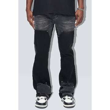 GINGTTO Mens Flare Jeans for Trendy Street Style in Comfort and Quality