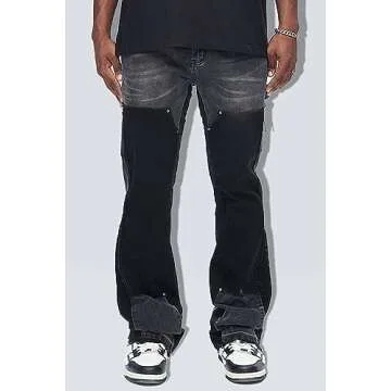 GINGTTO Mens Flare Jeans for Trendy Street Style in Comfort and Quality