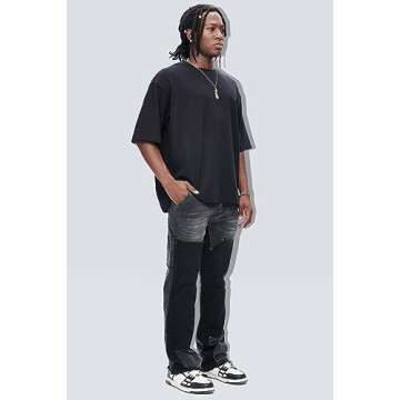 Stylish GINGTTO Flare Jeans for Men - Comfort Meets Trend