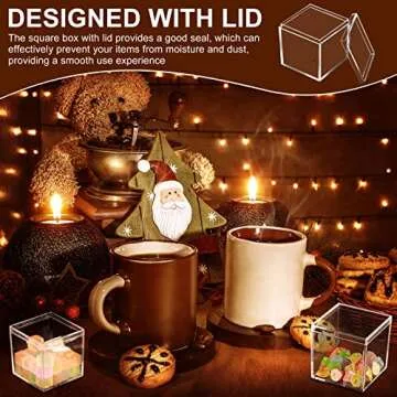 Tuanse 120 Pcs Acrylic Box with Lid Clear Small Acrylic Box Plastic Square Cube with Lid Mini Acrylic Containers Display Box 2.2 x 2.2 x 2.2 Inch for Candy Pill Tiny Jewelry Toys Gifts