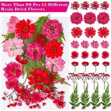 Thrilez 100Pcs Dried Pressed Flowers for Crafts
