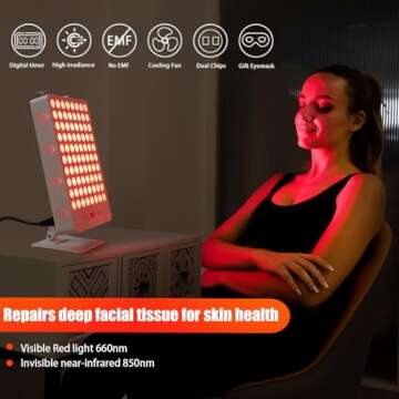 Red Light Therapy Device, Red 660nm & Near Infrared 850nm, Full-Body Light Therapy Panels with 80pcs Dual Chips LEDs (80 LEDs)