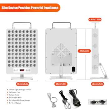 Red Light Therapy Device, Red 660nm & Near Infrared 850nm, Full-Body Light Therapy Panels with 80pcs Dual Chips LEDs (80 LEDs)
