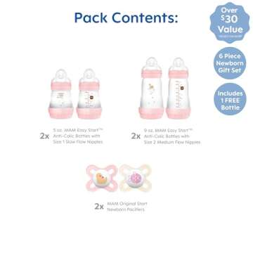 Newborn Essentials "Feed & Soothe" Set (6-Piece), Girl, Light Orange