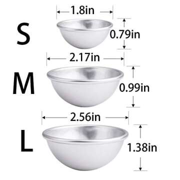 30PCS- Bath Bomb Mold Kit, 15 Set 3 Size Mold & Bath Bombs Press for DIY Making Supplies