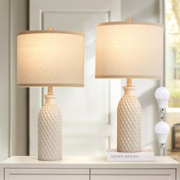 Luvkczc Ceramic Table Lamps Set of 2 - Stylish & Energy Efficient