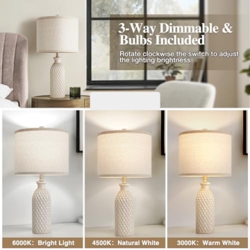 Luvkczc Ceramic Table Lamps Set of 2 - Stylish & Energy Efficient