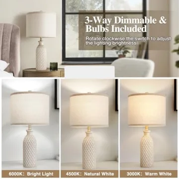 Luvkczc Ceramic Table Lamps Set of 2 - Stylish & Energy Efficient