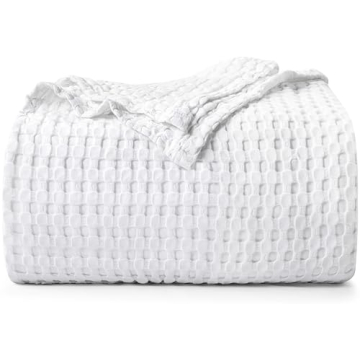 Luxurious Utopia Bedding Cotton Waffle Blanket - Soft, Lightweight, Versatile for All Seasons