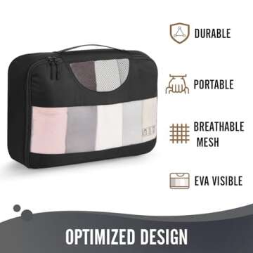 Veken 6 Set Packing Cubes for Suitcases and Carry on Luggage - Organizer Bags Set for Travel Essentials in 4 Sizes (Extra Large, Medium, Small)