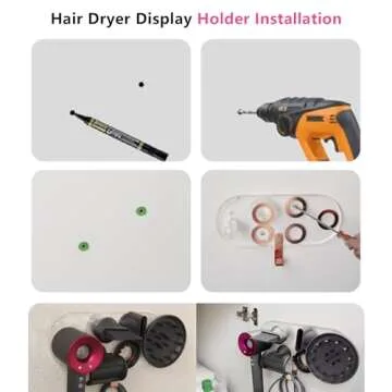 Acrylic Hair Dryer Wall Mount Holder for Dyson Accessories