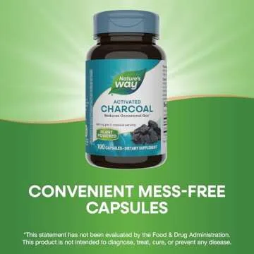 Nature's Way Activated Charcoal Supplement 100 Capsules