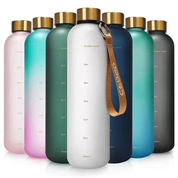 Opard 27oz/32oz Motivational Water Bottle with Time Marker for Hydration