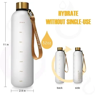 Opard Motivational Water Bottle with Time Markers and BPA Free