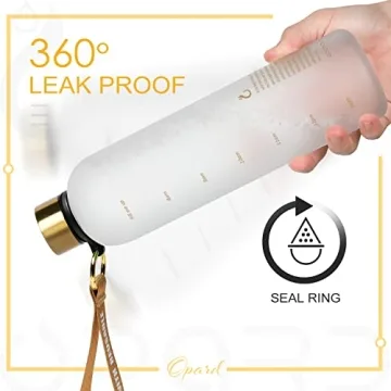 Opard Motivational Water Bottle with Time Markers and BPA Free