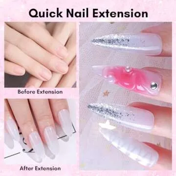 Makartt Poly Nail Gel - Milky White 50ML Gel Builder for Natural-Looking Nail Strengthener 3D Diy Ha...