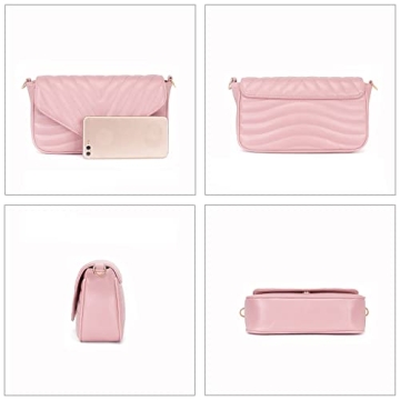 Chic Small Quilted Crossbody Bag with Coin Purse and Strap