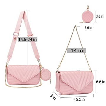 Chic Small Quilted Crossbody Bag with Coin Purse and Strap