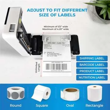 Arkscan 2054N-BT Mini Shipping Label Printer Print Wireless for Bluetooth on iPhone/iOS Windows Android, Amazon Ebay Shopify UPS USPS FedEx Roll & Fanfold 4x6 Direct Thermal Label