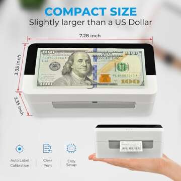 Arkscan 2054N-BT Mini Shipping Label Printer Print Wireless for Bluetooth on iPhone/iOS Windows Android, Amazon Ebay Shopify UPS USPS FedEx Roll & Fanfold 4x6 Direct Thermal Label