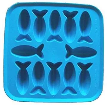 Ikea Plastis Synthetic Rubber Ice Cube Tray - Fun Fish Shapes for Summer
