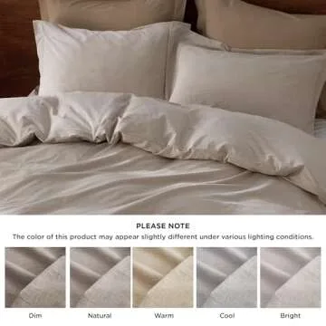 Elegant Linen Grey Cotton Duvet Cover Set - 3 Pieces
