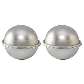 Metal Bath Bomb Mold - DIY - Make Luxurious Bath Bombs - 2 Molds (4 Pieces) - 2.56" Diameter - Premi...