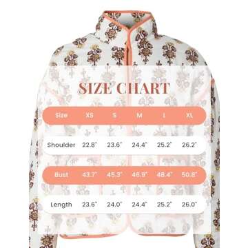 Omoone Women's Cropped Quilted Jacket Floral Printed LightWeight Padded Puffer Cardigan Coat Outwear(3950-09Orange-L)