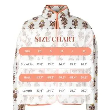 Omoone Women's Cropped Quilted Jacket Floral Printed LightWeight Padded Puffer Cardigan Coat Outwear(3950-09Orange-L)