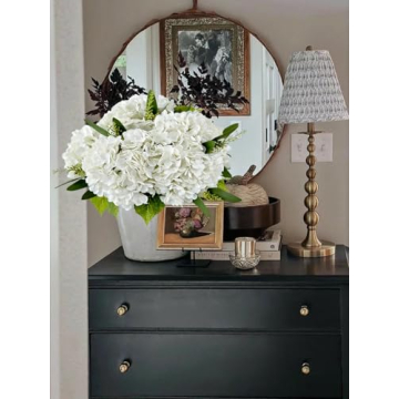Lifelike YalzoneMet White Artificial Hydrangea Flowers