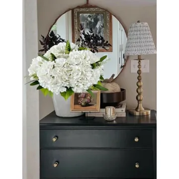 Lifelike YalzoneMet White Artificial Hydrangea Flowers