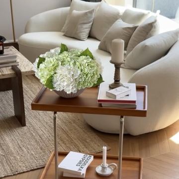 Lifelike YalzoneMet White Artificial Hydrangea Flowers