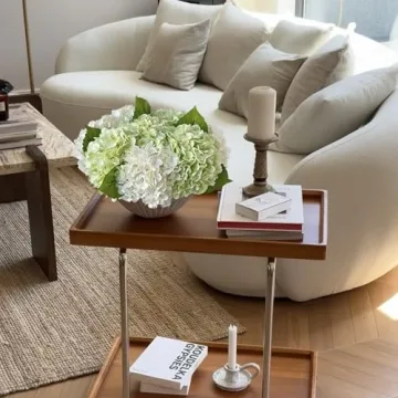 Lifelike YalzoneMet White Artificial Hydrangea Flowers