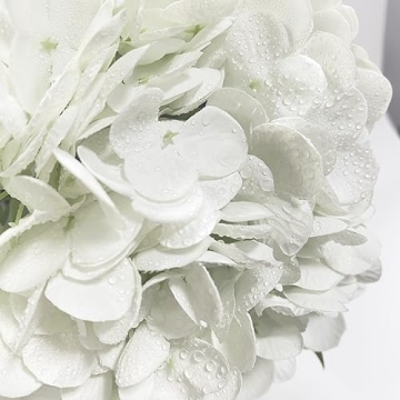 Lifelike YalzoneMet White Artificial Hydrangea Flowers