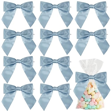 AIMUDI Dusty Blue Bows 36 Pack for Weddings and Crafts