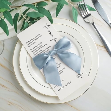 AIMUDI Dusty Blue Bows 36 Pack for Weddings and Crafts