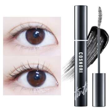COSNORI Eyelash Tinting Serum 01 Deep Black - Korean Eyelash Boost Tinted Serum – Eyebrow Growth Enhancer for Longer and Thicker – Lash Perm Essential - Vegan, Irritation Free 0.3 fl.oz / 9g (Black)
