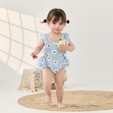 MA&BABY Girls Floral Cotton Romper - Adorable Design