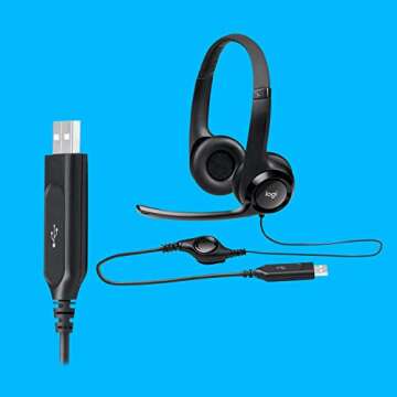 Logitech New h390 USB Headset with noisecanceling Microphone Bulk Packaging, 5.8 Ounce
