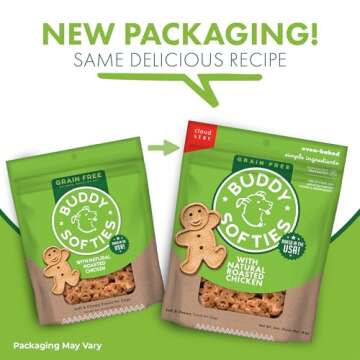 Buddy Biscuit Softies 5 oz Pouch, Soft & Chewy, Natural Roasted Chicken Flavor Dog Treats, Oven Baked in the USA