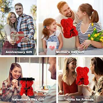 Handcrafted Rose Bear Gift for Women - Perfect for Any Occasion