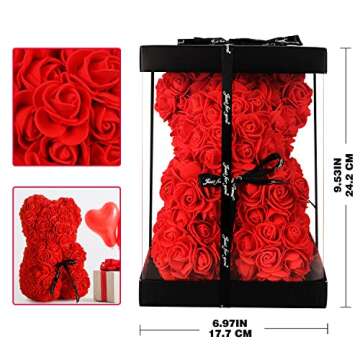 Handcrafted Rose Bear Gift for Women - Perfect for Any Occasion