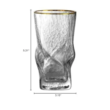 EVEREST GLOBAL Whisky Glasses Set of 4 Unique Twist Design