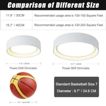 Badiegh 24W Dimmable Ceiling Light | Modern Fixture 5CCT
