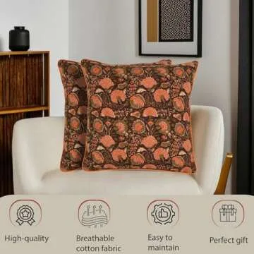 Ridhi Burgundy Preppy Grandmillennial Pillow Covers Set