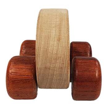 TEKOR Wooden Teether Car - Natural Montessori Toy for Babies