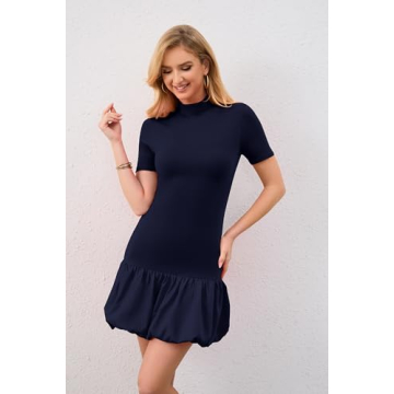 Lenader Sexy Bodycon Turtleneck Dress for Women