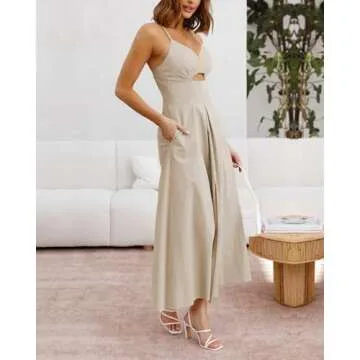 BTFBM Summer Spaghetti Strap Maxi Dress for Women