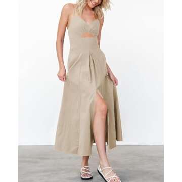 BTFBM Summer Spaghetti Strap Maxi Dress for Women